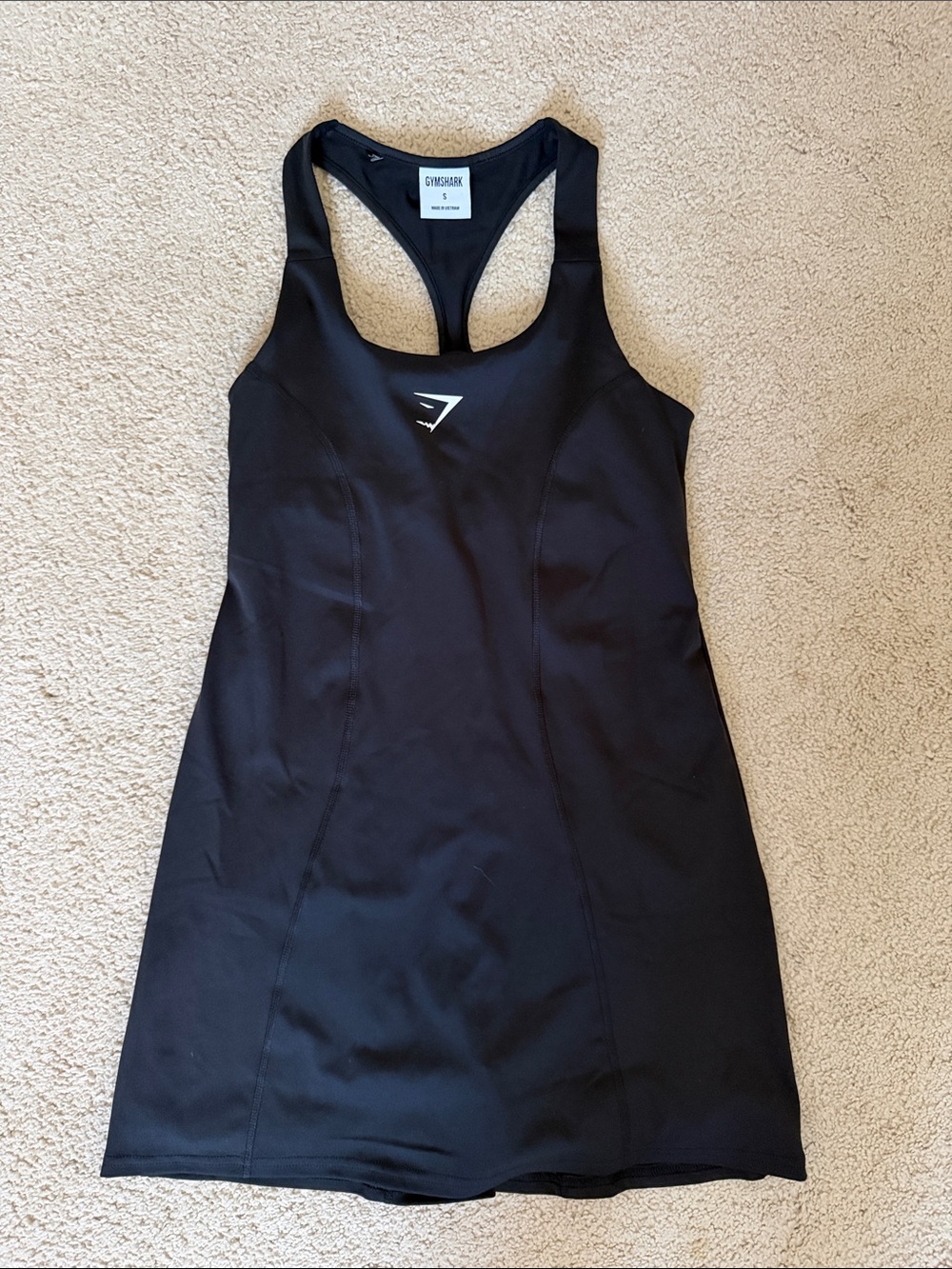 Gymshark Black Racerback Fitness Dress with Logo